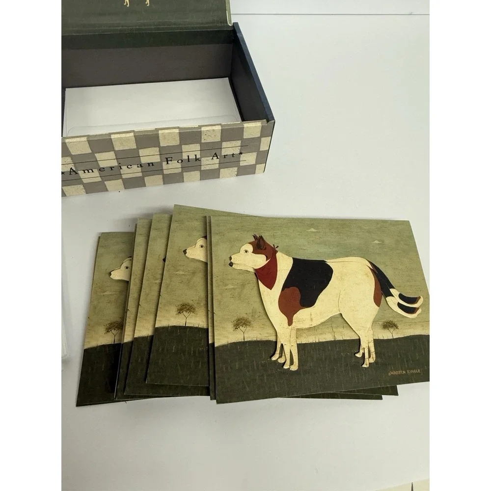 Box Of 9 Note Cards featuring a folk art Bandit Warren‎ Kimble